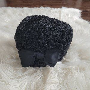 Black Vintage Women's Winter Trapper Snow Hat One Size Business Formal Women